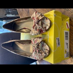 Cream, pink, green and yellow wedges